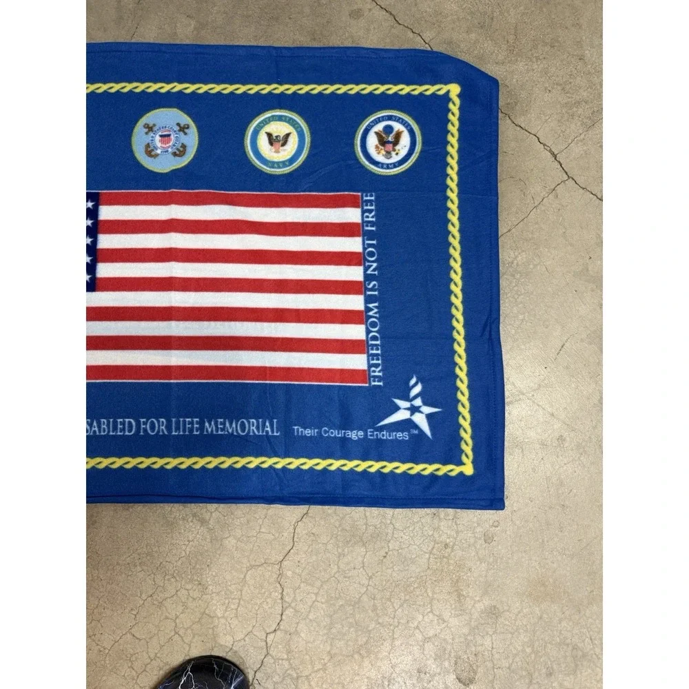 THE AMERICAN VETERANS DISABLED FOR LIFE MEMORIAL Fleece Throw Blanket 32x48 navy